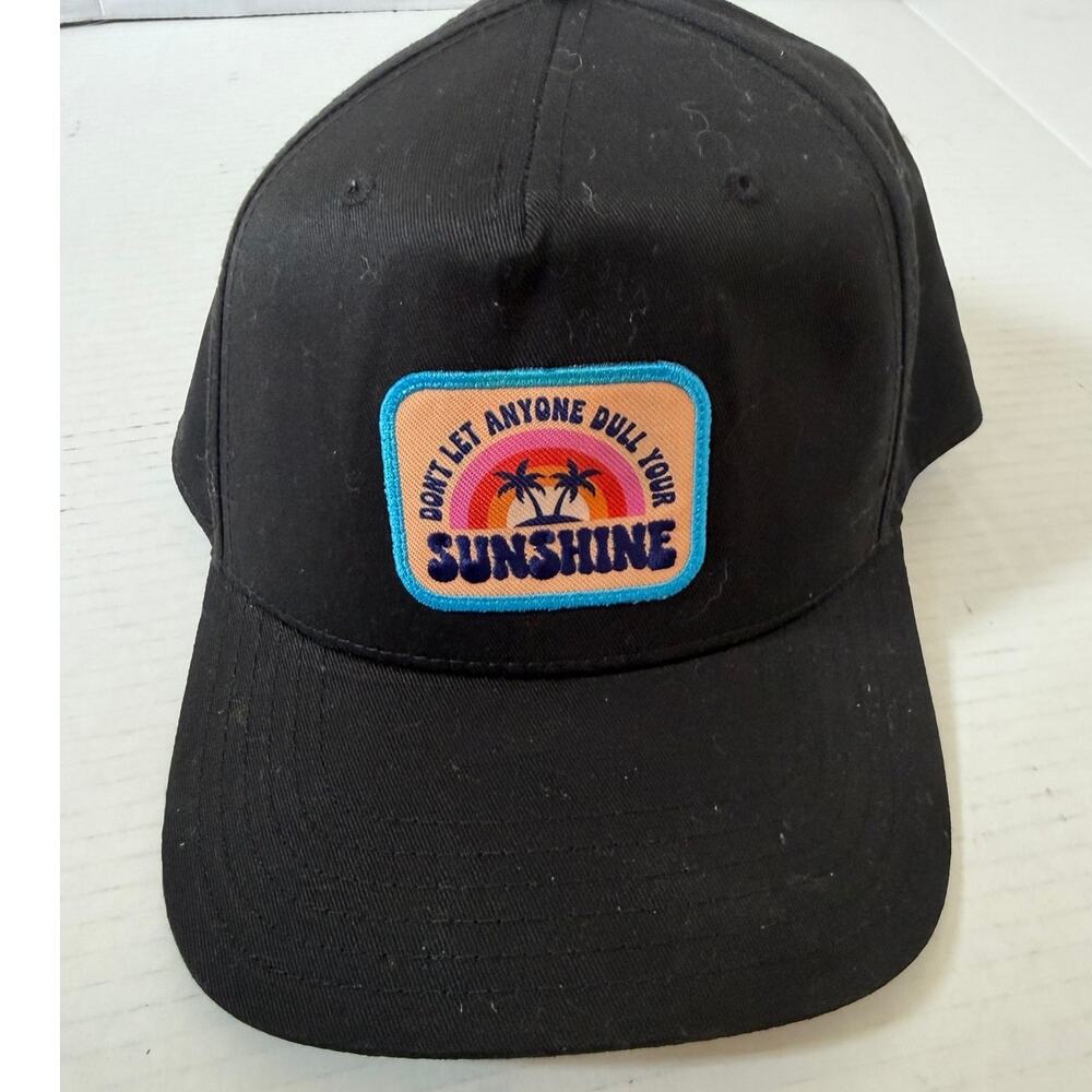"Don't Let Anyone Dull Your Sunshine" Patch Black Snap Adjust Ball Cap
